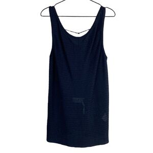 YaYa Aflalo navy scoop back top